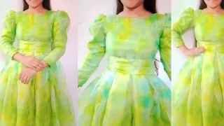 Organza Princess 😊 Gown Cutting And stitching | Princess Gown Pattern