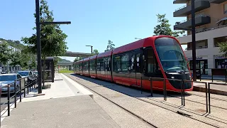 [Tram Cab Ride] Ligne 3 du tramway de Nice / Aéroport – Terminal 2 ➡ Saint-Isidore