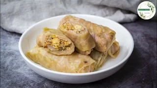 Vegan Stuffed Pickled Cabbage Rolls | Постные Голубцы из Квашеной Капусты