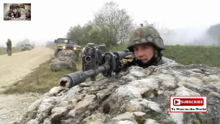 Polish Army In Action During Intense Combat Firefight Assault Training Live Fire NATO Exercise