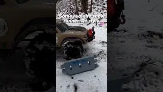 RC style snow runner hitting the trails.