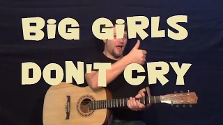 Big Girls Don't Cry (Frankie Valli) Easy Strum Guitar Lesson How to Play Tutorial
