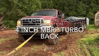 7.3 Powerstroke sound compilation!!! (4” MBRP turbo back straight pipe!!!)
