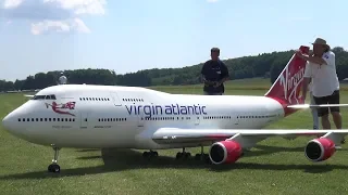 BIGGEST RC BOEING 747-400 IN THE WORLD VIRGIN ATLANTIC MODEL TOGETHER WITH 2X CONCORDES RC JET