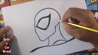 HOW TO DRAW SPIDER MAN STEP BY STEP - COMO DESENHAR HOMEN ARANHA PASSO A PASSO