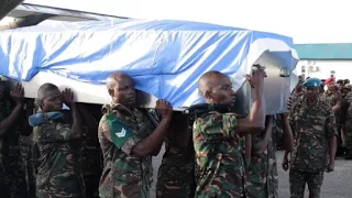 Bodies of 14 UN peacekeepers flown to Tanzania