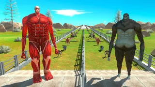 Beast Titan vs Colossal Titan Who is Faster and Stronger - Animal Revolt Battle Simulator