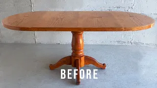 Oak Dining Table Restoration (how to refinish vintage wood furniture)