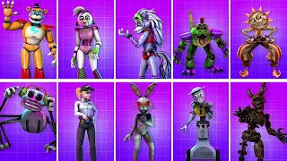 FNAF AR All Security Breach Characters Workshop Animations