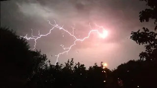 Strong evening thunderstorm in Bloemfontein, South Africa. 22-12-2023.