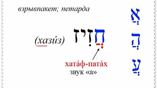 Урок № 3.  Учимся читать буквы "зАйин", "хэт", "тэт" и "йуд"