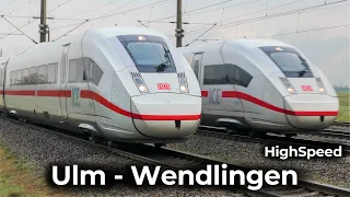 4K Führerstandsmitfahrt: Wendlingen - Ulm | HighSpeed auf der Schwäbischen Alb | ICE 4 Neubaustrecke