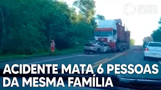 6 pessoas da mesma família morrem em acidente de carro