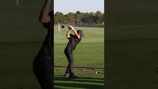 Tiger and Charlie Woods’ range session before the Pro Am at PNC Championship No 9