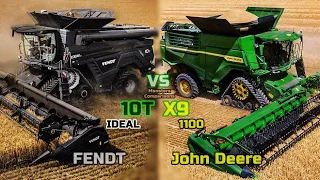 Fendt IDEAL 10T VS John Deere X9.1100 - Monster Combines comparison (Largest JD vs Largest Fendt)