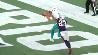 MIKE GESIKI GAME WINNING TOUCHDOWN TO HAVE THE MIAMI DOLPHINS UPSET THE NEW ENGLAND PATRIOTS