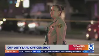 Off-duty LAPD reserve officer shot, caught in crossfire