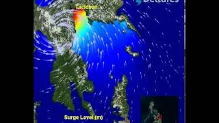 Storm surge of super typhoon Haiyan making landfall near Tacloban City, The Philippines