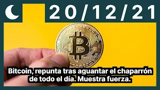 Bitcoin, repunta tras aguantar el chaparrón de todo el día. Muestra fuerza.