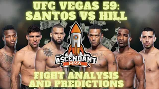 UFC Fight Night Santos vs Hill - Predictions, Fight Analysis and Betting Tips