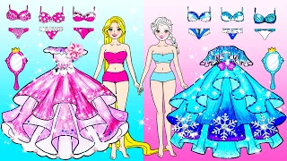 Vestido De Muñeca De Papel - Pink Vs Blue Princess Makeup and Dress Up Contest - Woa Doll Español