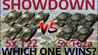 5x T22 vs 5x T62a - SHOWDOWN (Which One Wins?) | WOT BLITZ