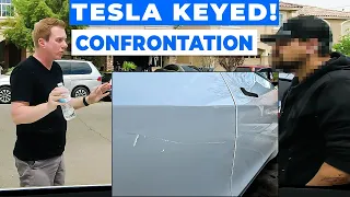 Confronting Neighbor Who Keyed My Tesla! Cops Called!!