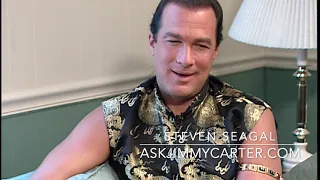 Steven Seagal...talks with Jimmy Carter 1992