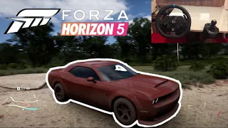 Forza Horizon 5   Dodge Challenger Hellcat  Logitech G923 Steering Wheel Gameplay