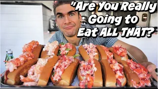 GIANT LOBSTER ROLL CHALLENGE | Famous Maine Lobster Rolls | Fort Myers Florida | Man Vs Food