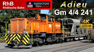 RhB Rhaetian Railway - Gm 4/4 Nr. 241 Last use, cab ride last days in Switzerland 4K train