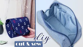 INCREDIBLE DIY ZIPPER POUCH BAG IDEAS ~ So Useful Storage Bag Tutorial Cut & Sew Method