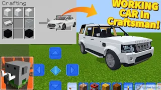 How To Build A WORKING CAR In Craftsman: Building Craft! (EASY!)