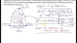 Test A (12 to 13) Solving Word Problems Using Conic Sections