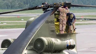 The Crazy Process of Repairing Massive Twin Rotors of US CH-47 Helicopter