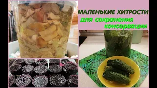 Маленькие ХИТРОСТИ для сохранения консервации на зиму