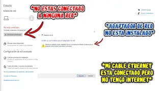 WINDOWS NO DETECTO ningún ADAPTADOR de RED INSTALADO (NO estas CONECTADO a NINGUNA RED)