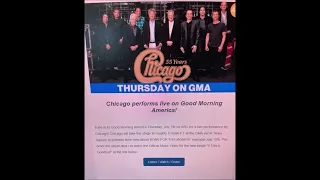 CHICAGO Performs LIVE Tomorrow 7/7/22 on ABC's Good Morning America!