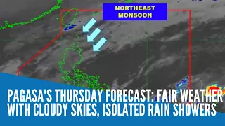 Pagasa's Thursday forecast: Fair weather with cloudy skies, isolated rain showers