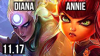 DIANA vs ANNIE (MID) | 7/1/14, 2.3M mastery, 800+ games | NA Diamond | v11.17