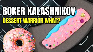 Best Budget Automatic Knife? - Boker Kalashnikov Dessert Warrior Unboxing and First Impressions