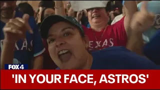 Texas Rangers fans celebrate Game 7 win over Astros, first World Series appearance since 2011