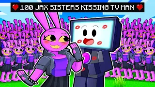 100 JAX SISTER'S TRY TO KISS TV MAN IN MINECRAFT!?