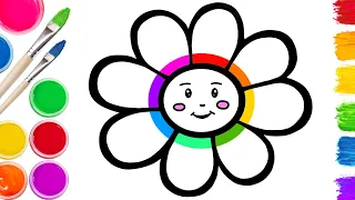 Flower Drawing, Painting and Coloring | Step by Step