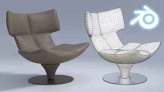 3D Chair Modeling in Blender • Timelapse • Speed Modeling