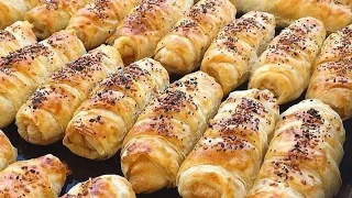 Обалденная Вкуснота за 10 минут!Часто готовлю, когда мало времени!Хрустящие рулетики с начинкой