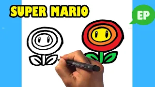 How to Draw Mario Fire Flower - Step by Step Easy