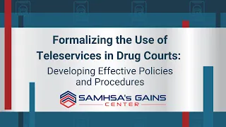 GAINS Webinar: Teleservices Policies & Procedures for Drug Courts