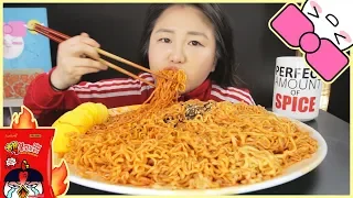 10X SPICY NUCLEAR FIRE MINI NOODLE CHALLENGE!! l GIVEAWAY