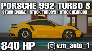 Porsche 992 Turbo S Stage 2 |Onboard Speedometer | Dragy times 60-130 mph | 100-200 Km/h